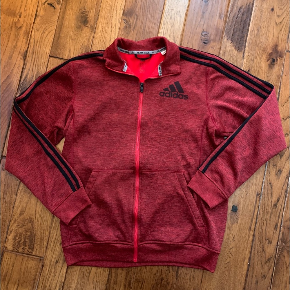 Adidas | Red & Black Climawarm Team Issue Fleece Jacket | Sz M